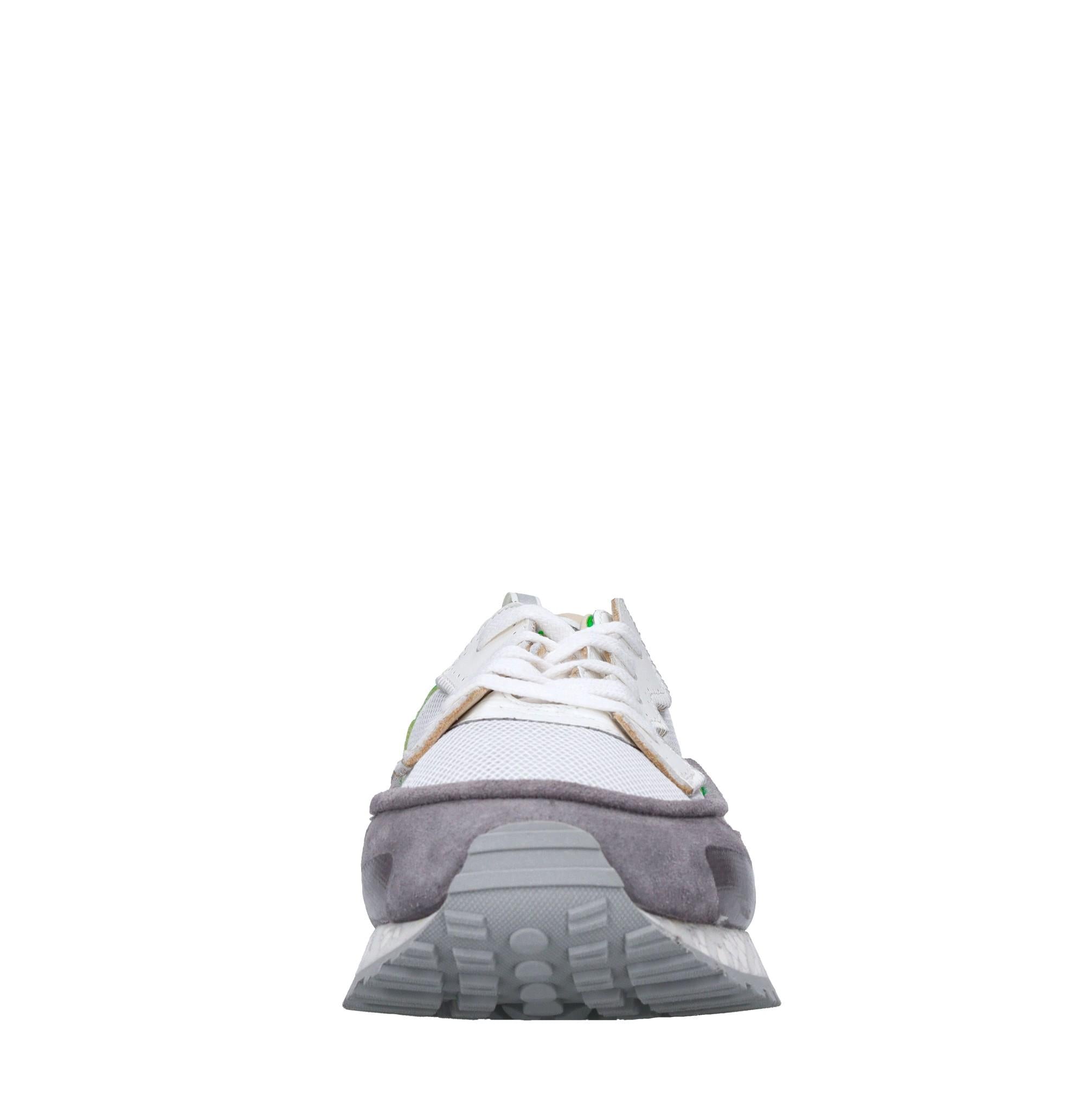 Sneakers in pelle e tessuto 