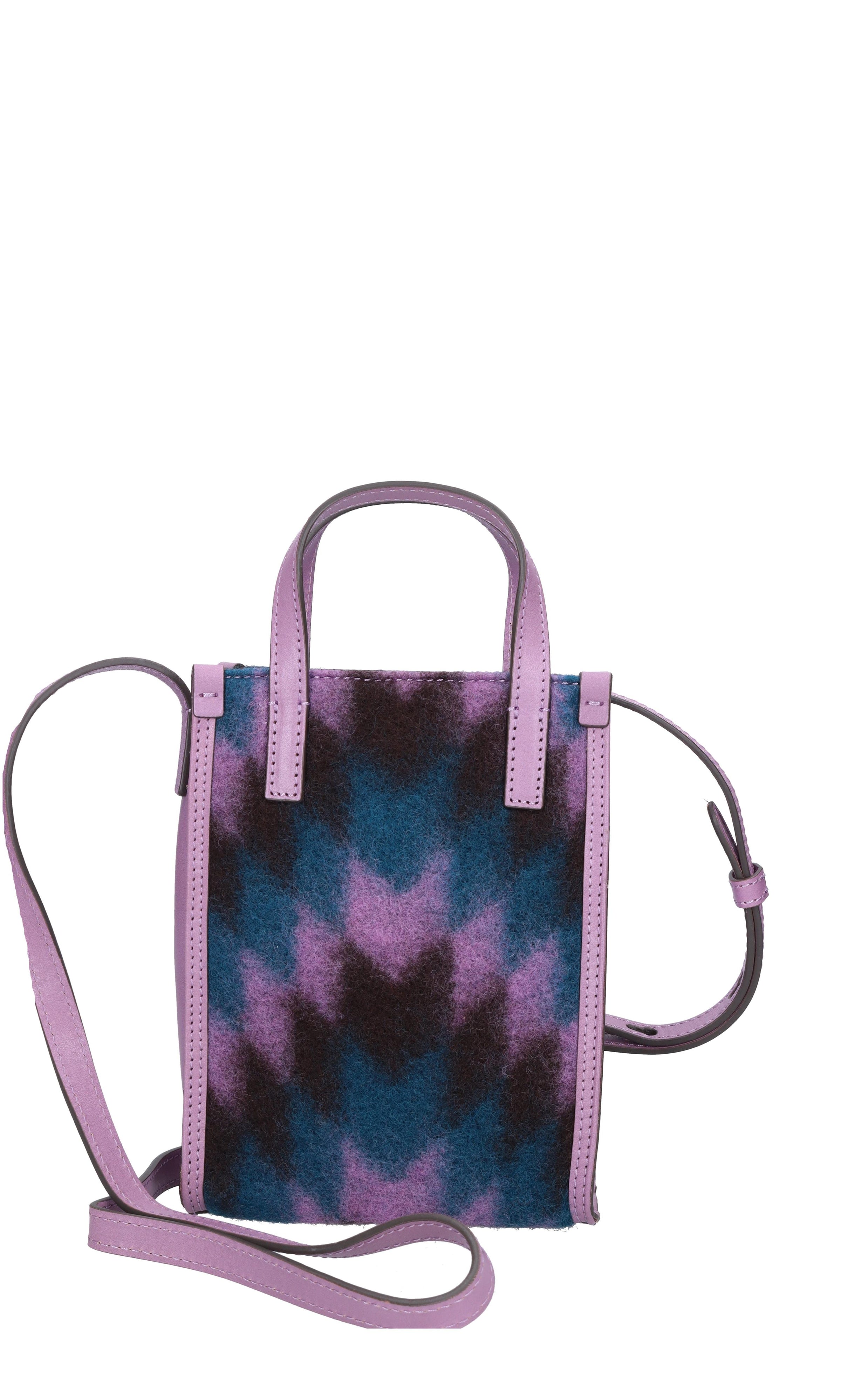 Borsa in pelle e tessuto 