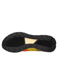 Sneakers in pelle e tessuto 