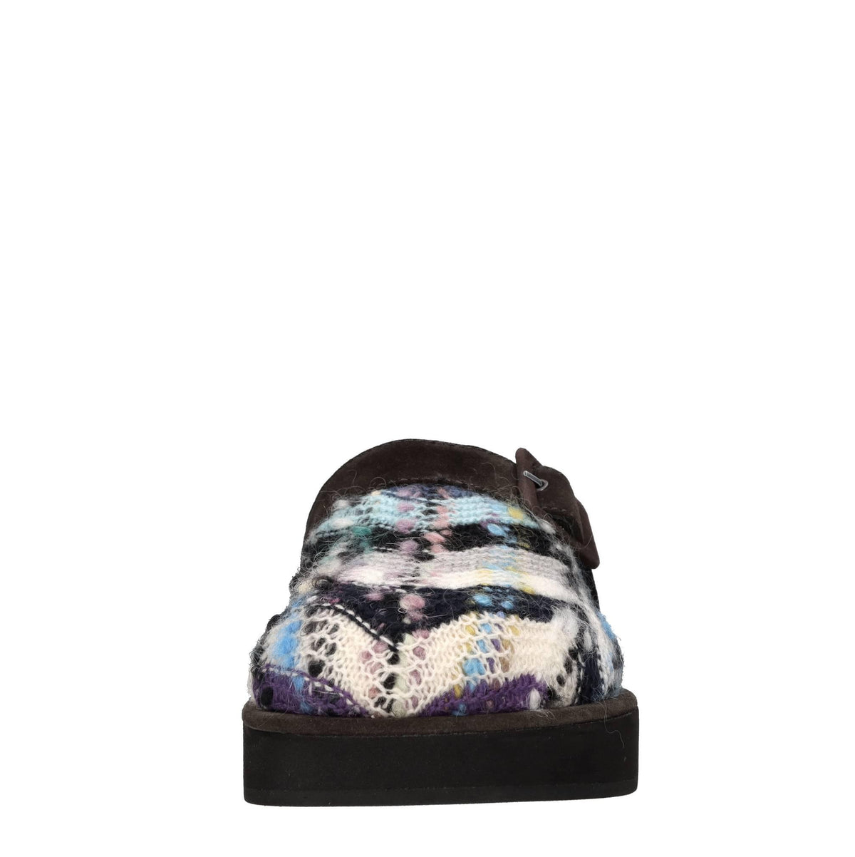 Sabot in camoscio e tessuto 