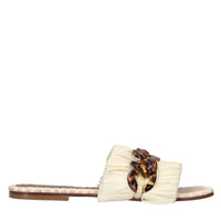 Mules in raso e rafia 