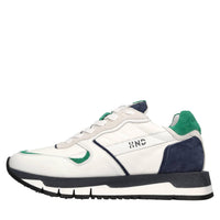 Sneakers in pelle e tessuto 