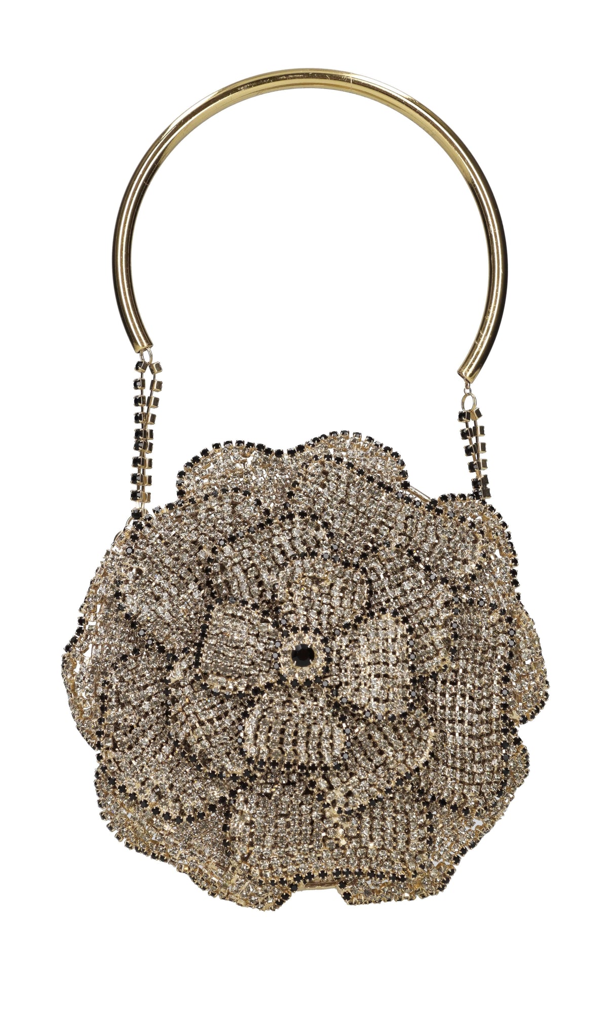 Borsa mini in metallo e strass 