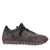 Sneakers in camoscio e tessuto 