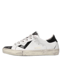 Sneakers in pelle e glitter 