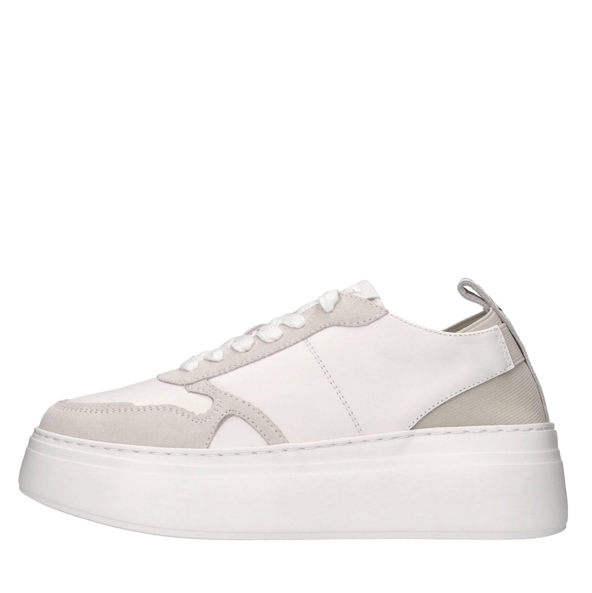 Sneakers in pelle e tessuto 