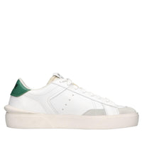 Sneakers in pelle e tessuto 