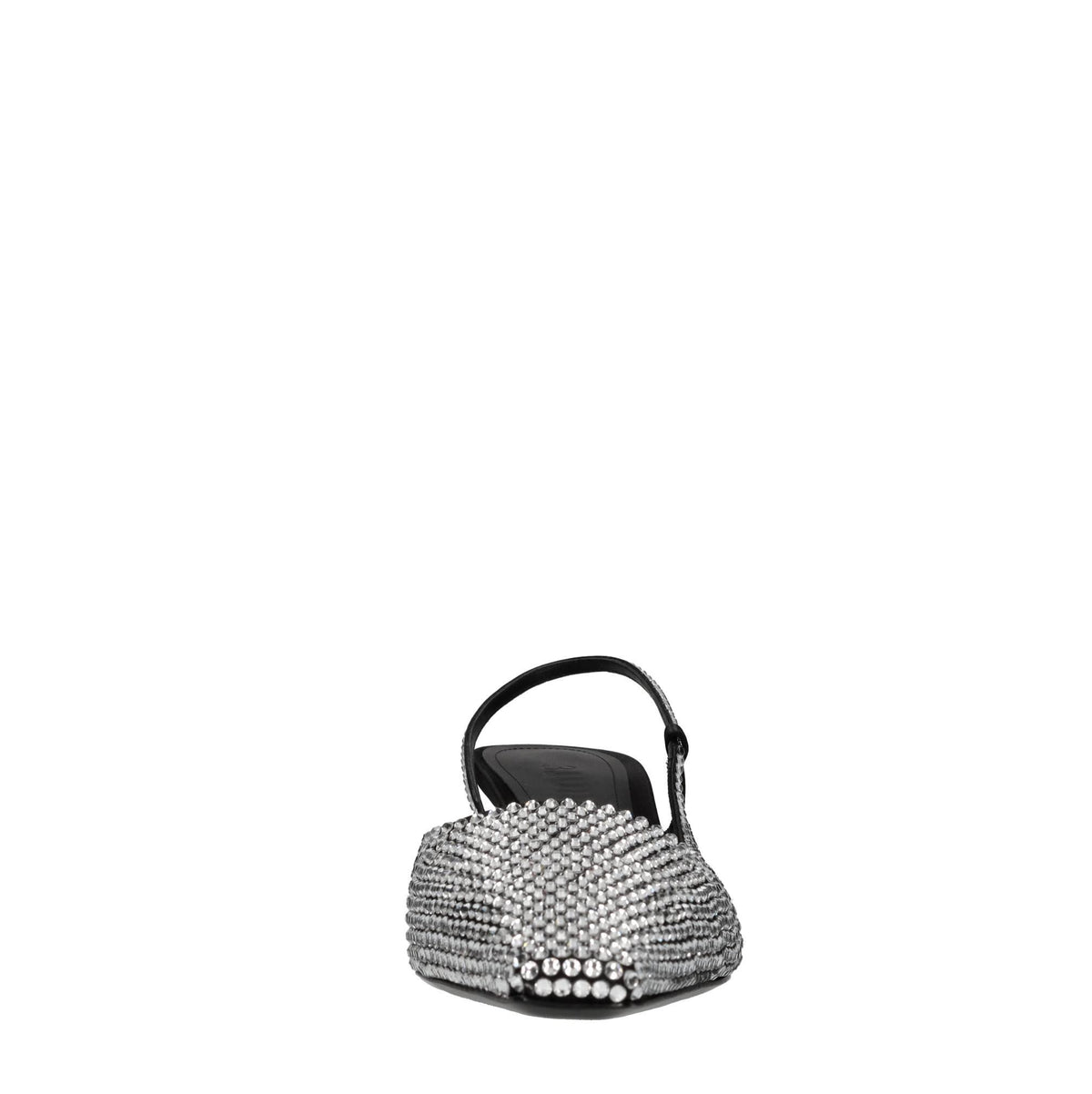 Décolleté slingback in raso e strass 