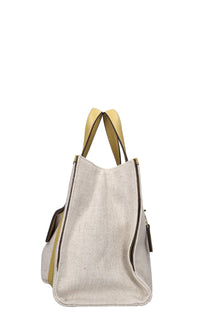 Borsa in tessuto e pelle 