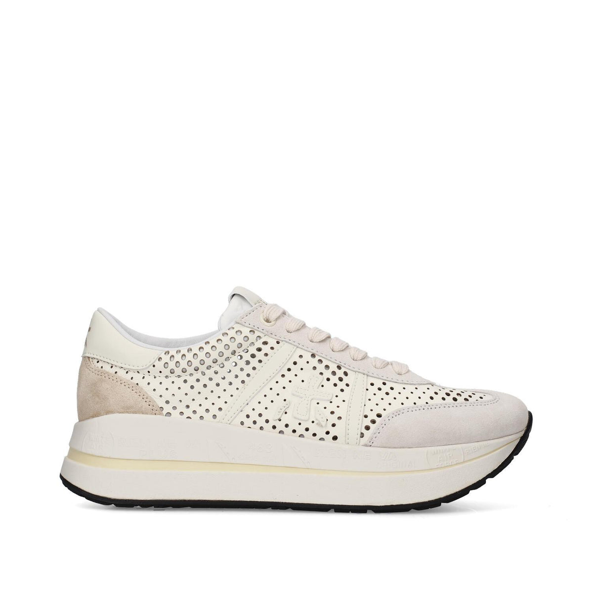 Sneakers in pelle ecopelle e tessuto 