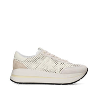 Sneakers in pelle ecopelle e tessuto 
