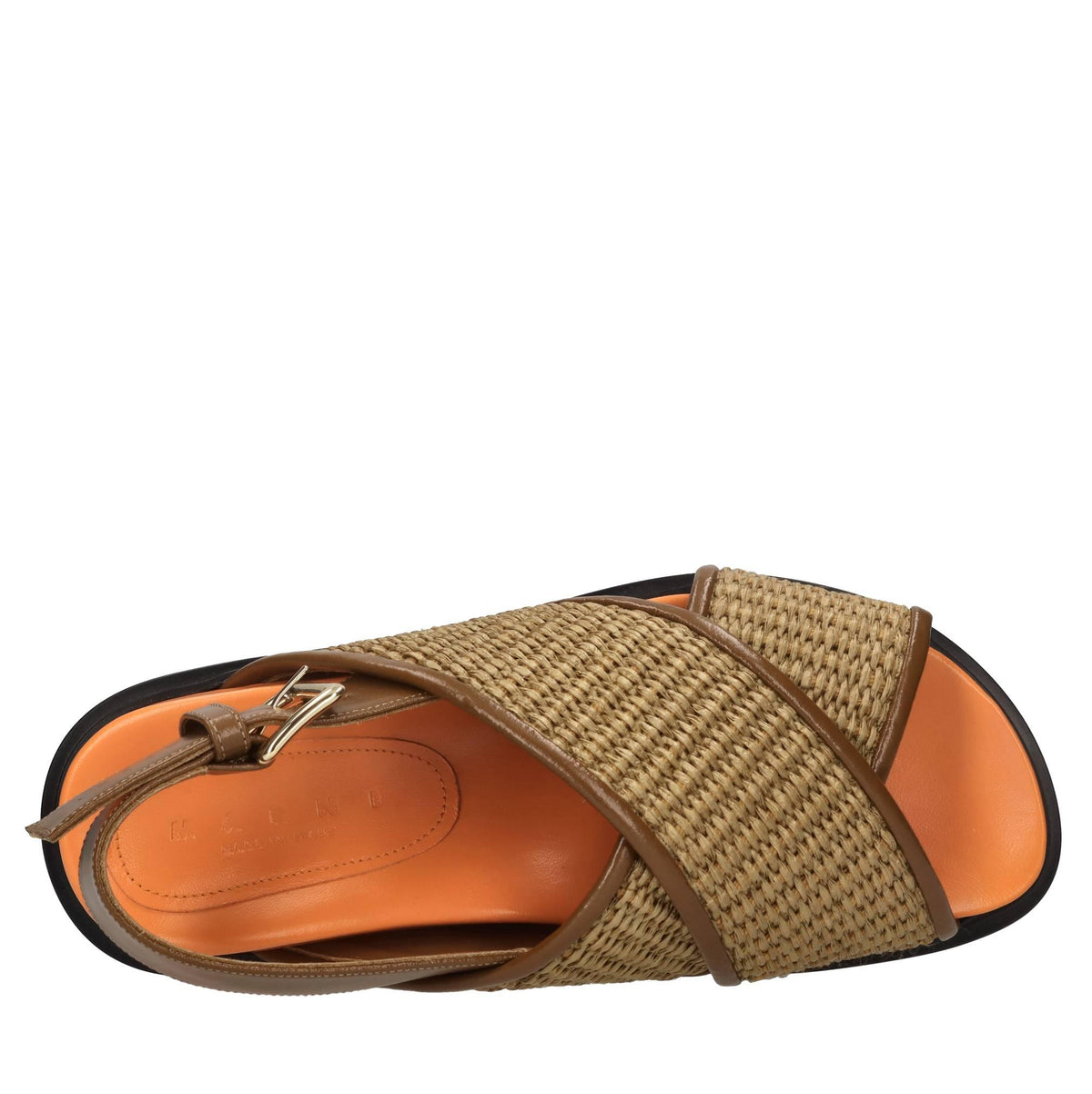 Sandali in rafia e pelle 