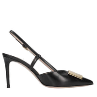 Décolleté slingback in pelle 