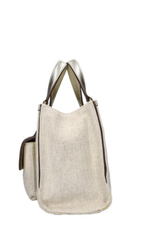 Borsa in tessuto e pelle 