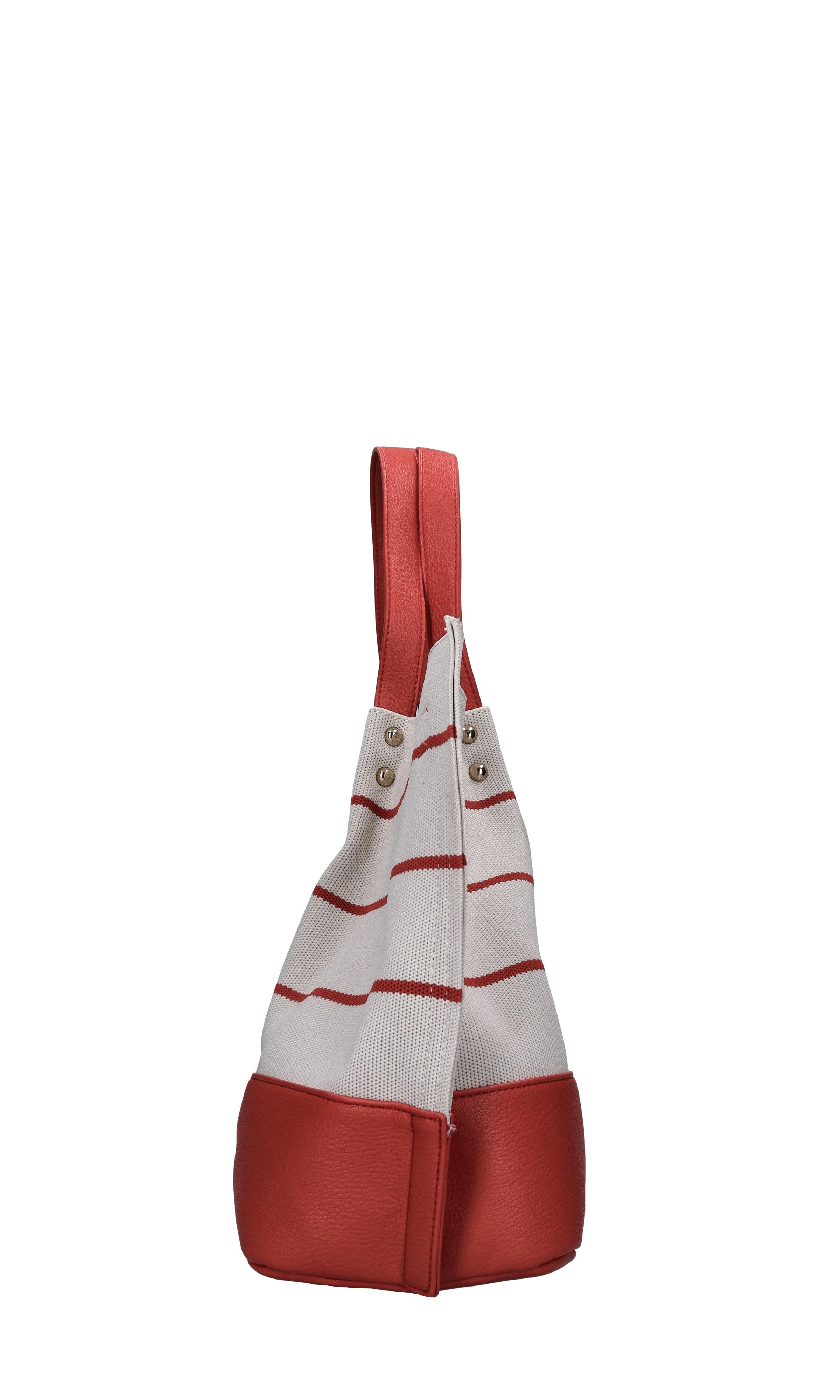 Borsa Stripes in tessuto ed ecopelle 