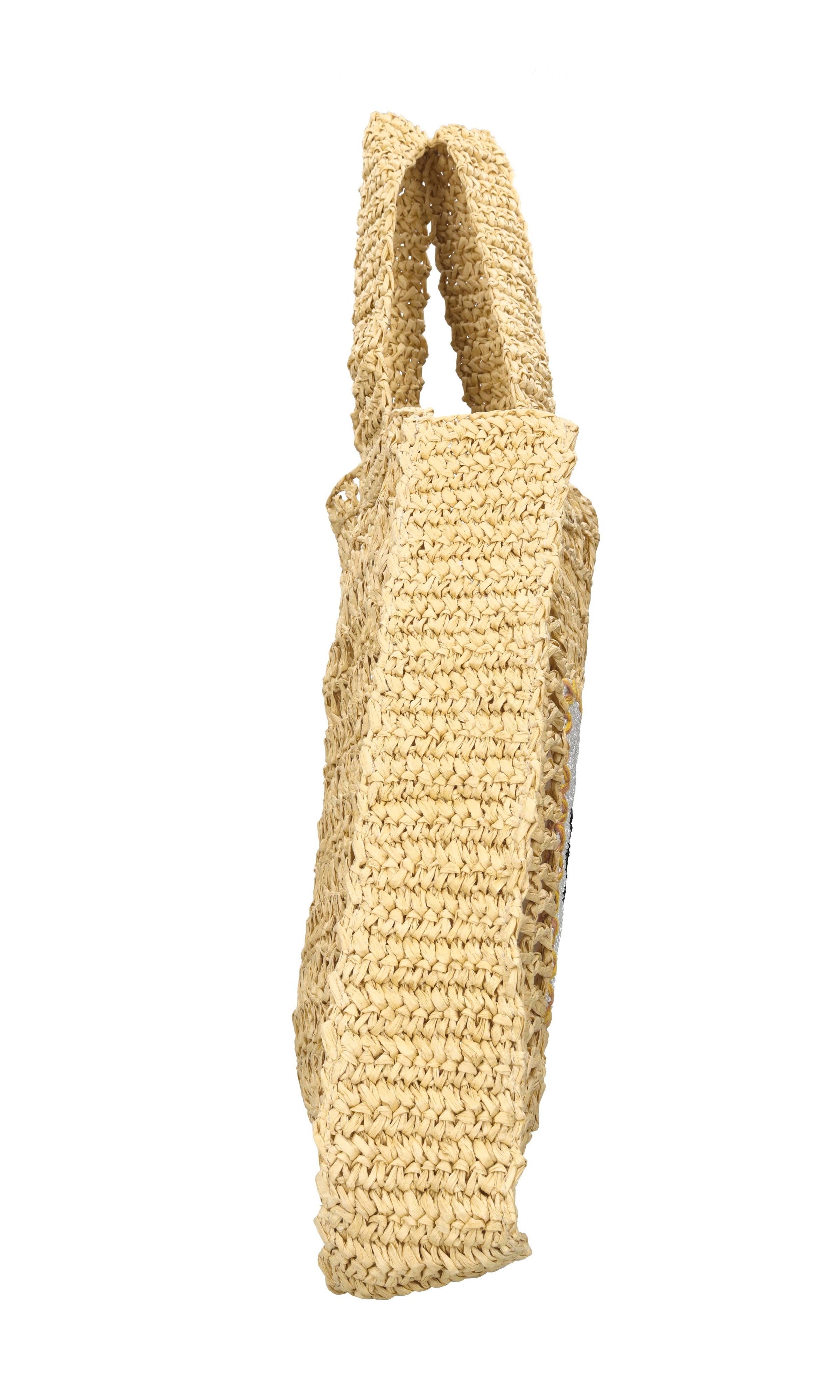 Borsa Capri in rafia e perline 