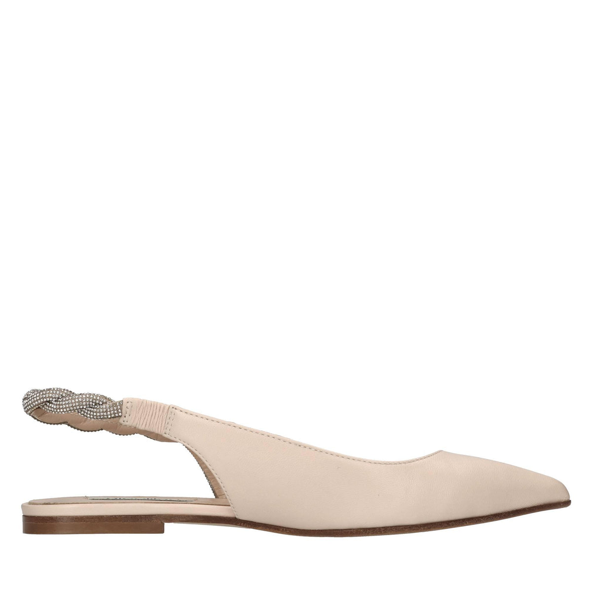 Ballerine slingback in pelle e microstrass 