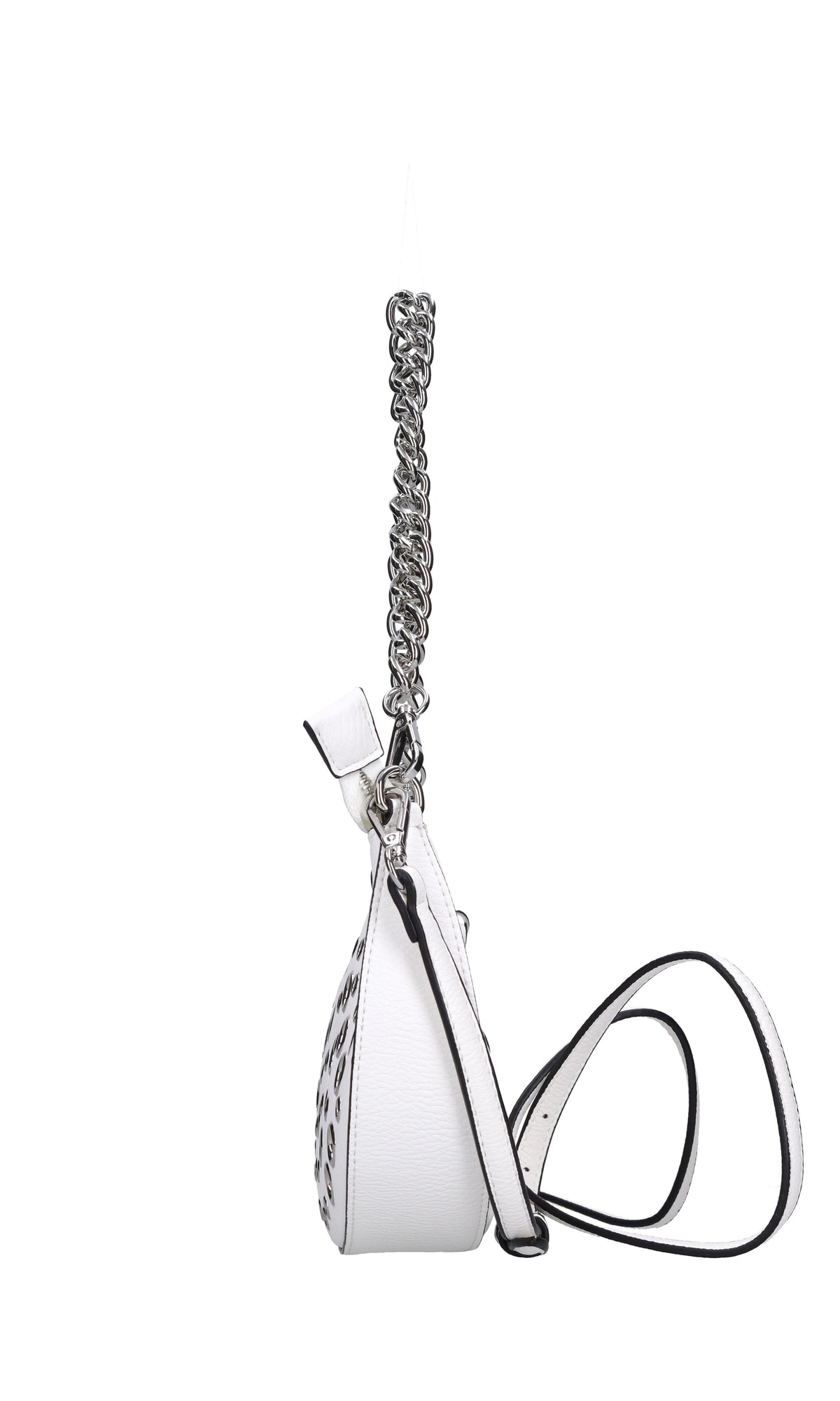 Borsa in ecopelle con occhielli argento 