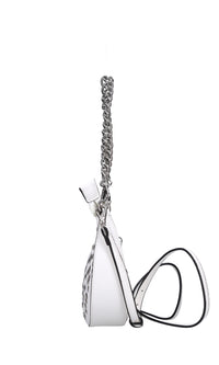 Borsa in ecopelle con occhielli argento 