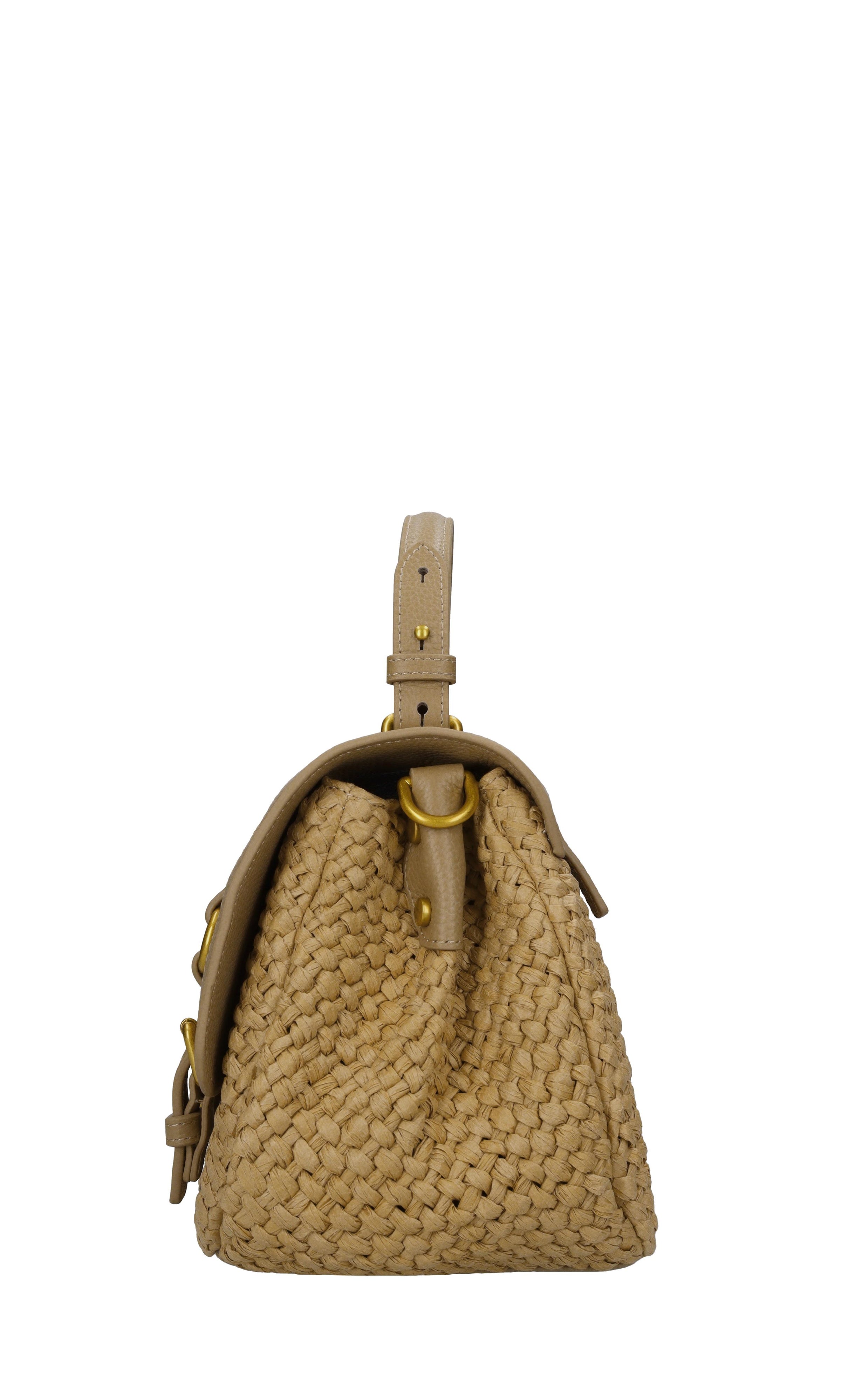 Borsa Atena in rafia e pelle 
