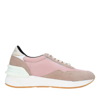 Sneakers in pelle e tessuto 