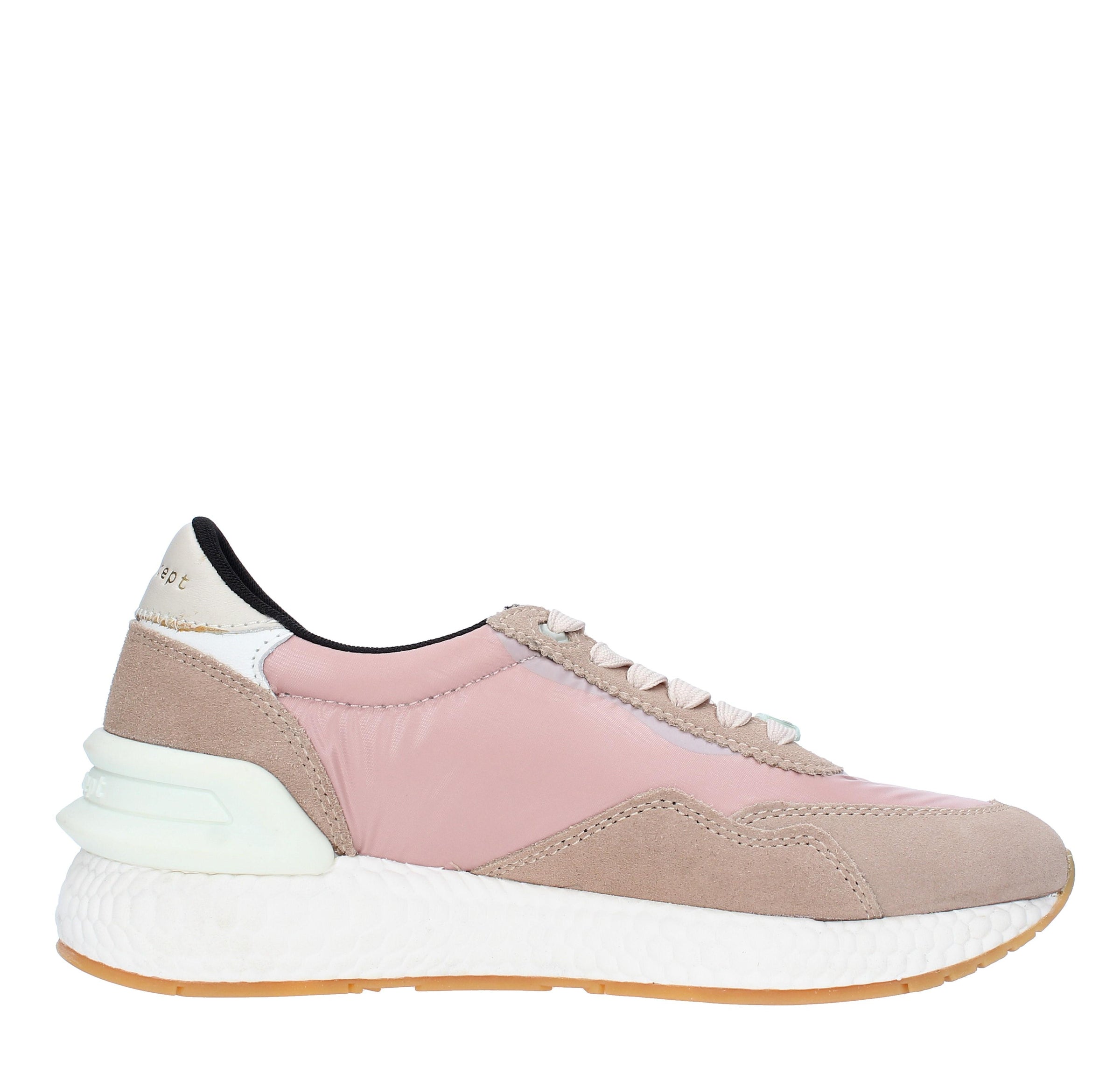Sneakers in pelle e tessuto 
