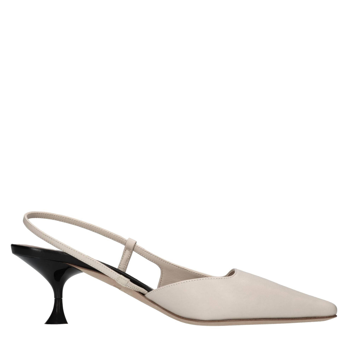 Décolleté slingback in pelle 