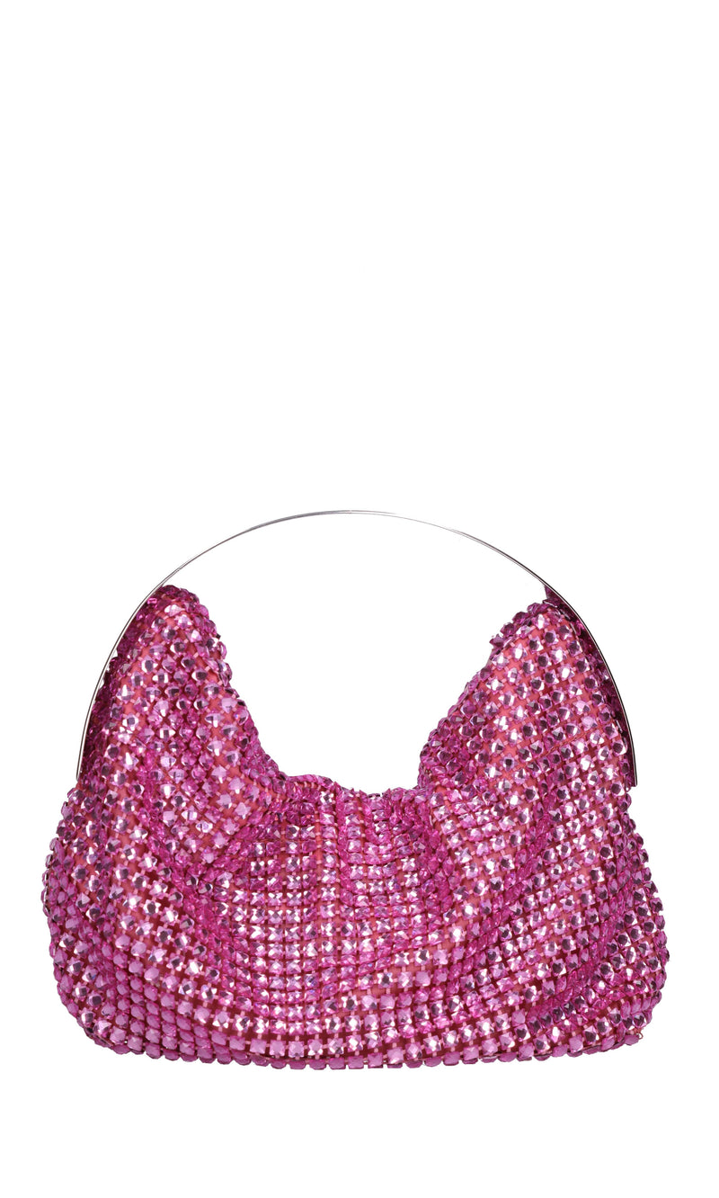 Borsa modello CLO in tessuto e strass 