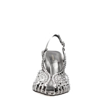 Décolleté Slingback modello CAGE PINS in ecopelle e strass 