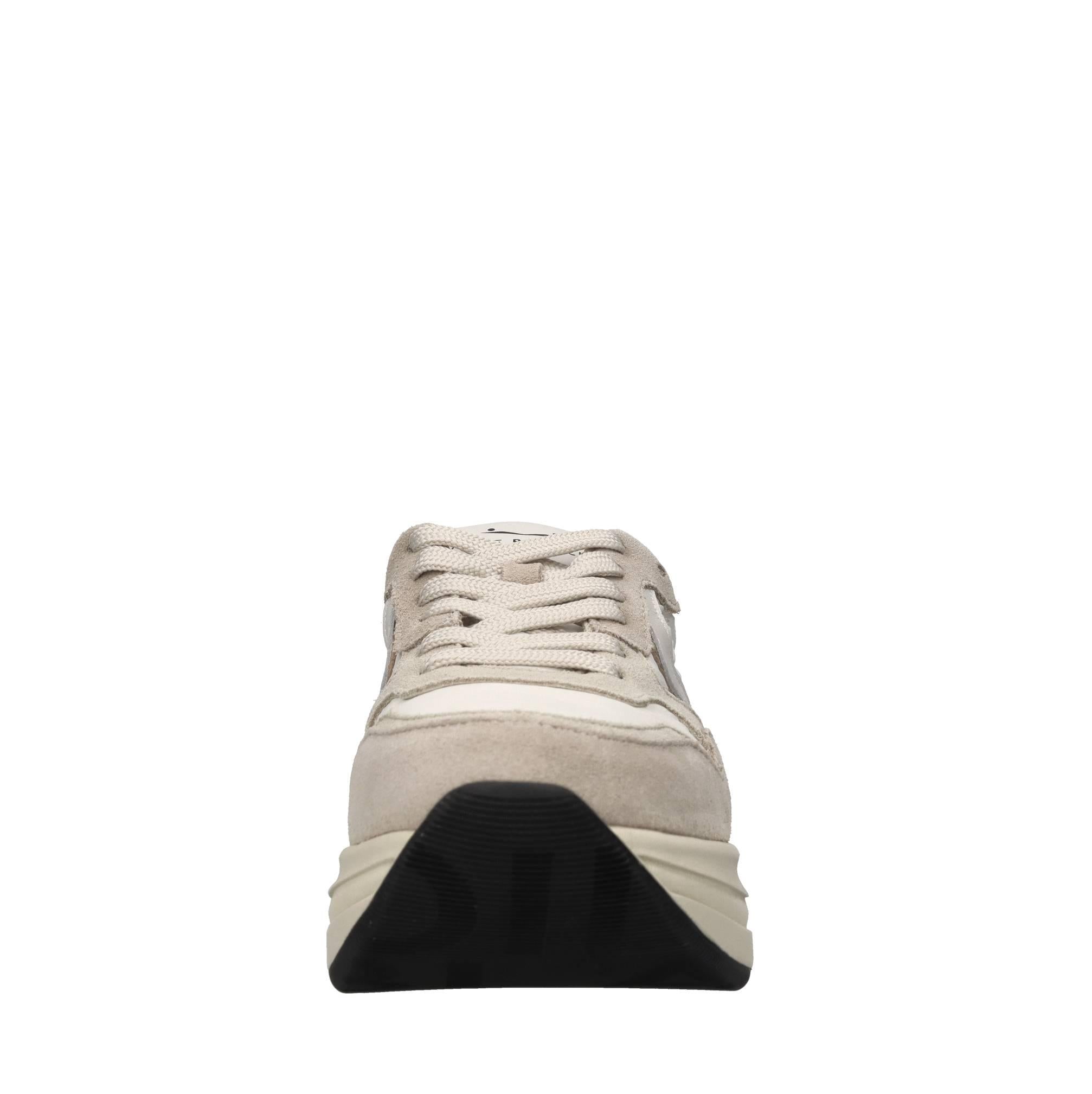 Sneakers in pelle e tessuto 