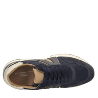 Sneakers in pelle e tessuto 