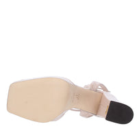 Sandali New Betty con plateau in pelle stampa cocco 