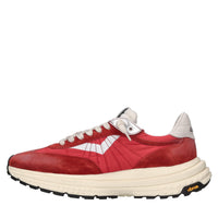 Sneakers in pelle e tessuto 