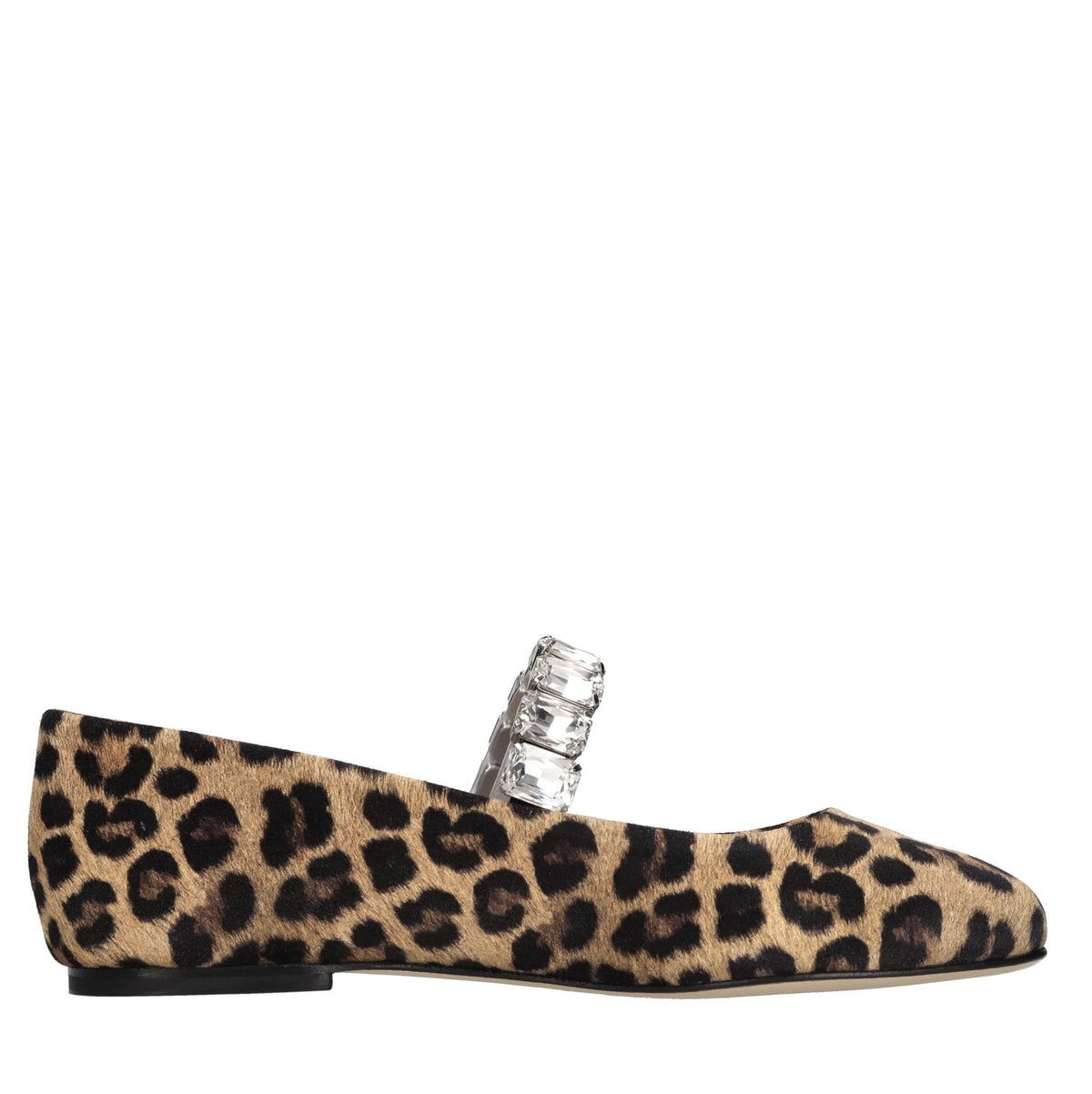 Ballerine Modello Crystal Ballet in pelle scamosciata con stampa effetto leopardo 