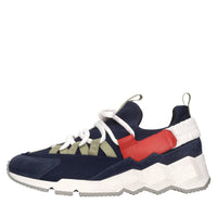 Sneakers in pelle e tessuto 