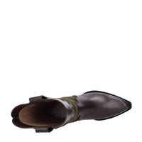 Stivali texani in pelle e camoscio 