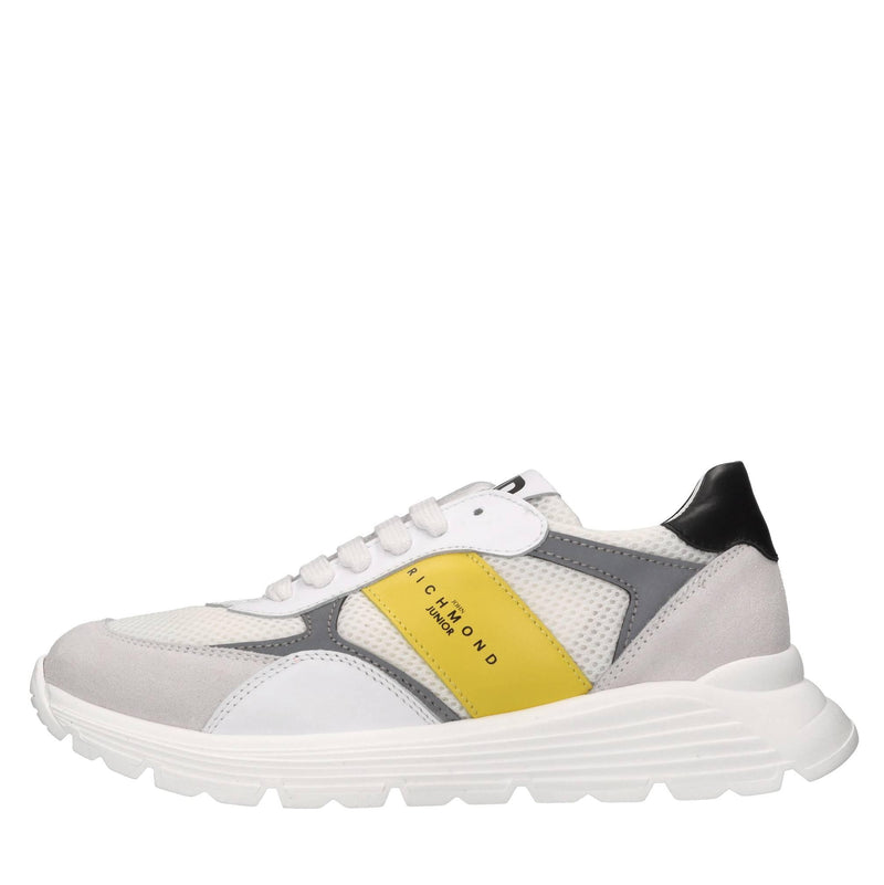 Sneakers in pelle e tessuto 