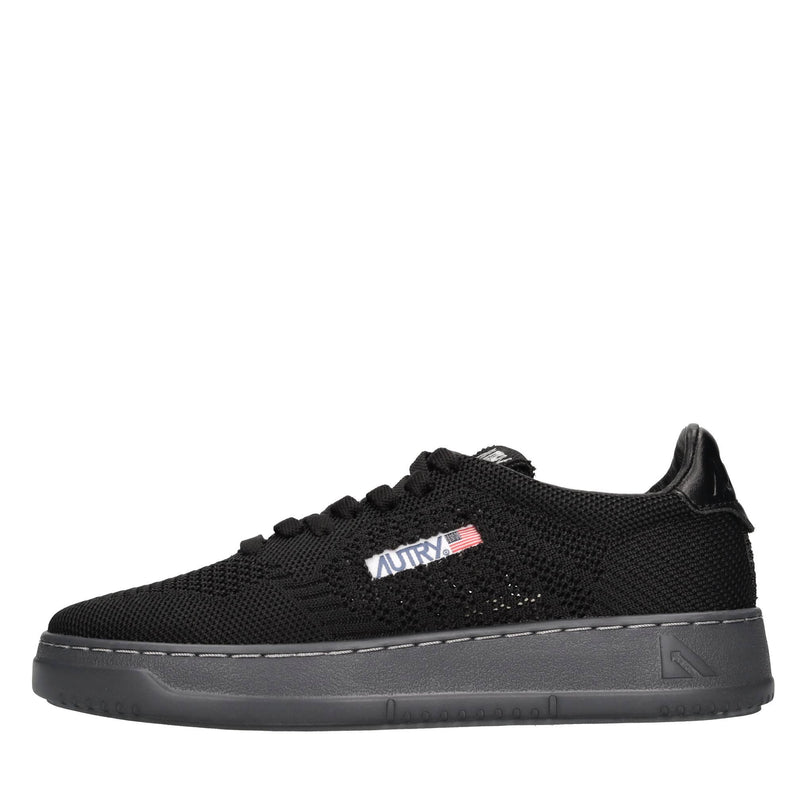 Sneakers in pelle e tessuto 