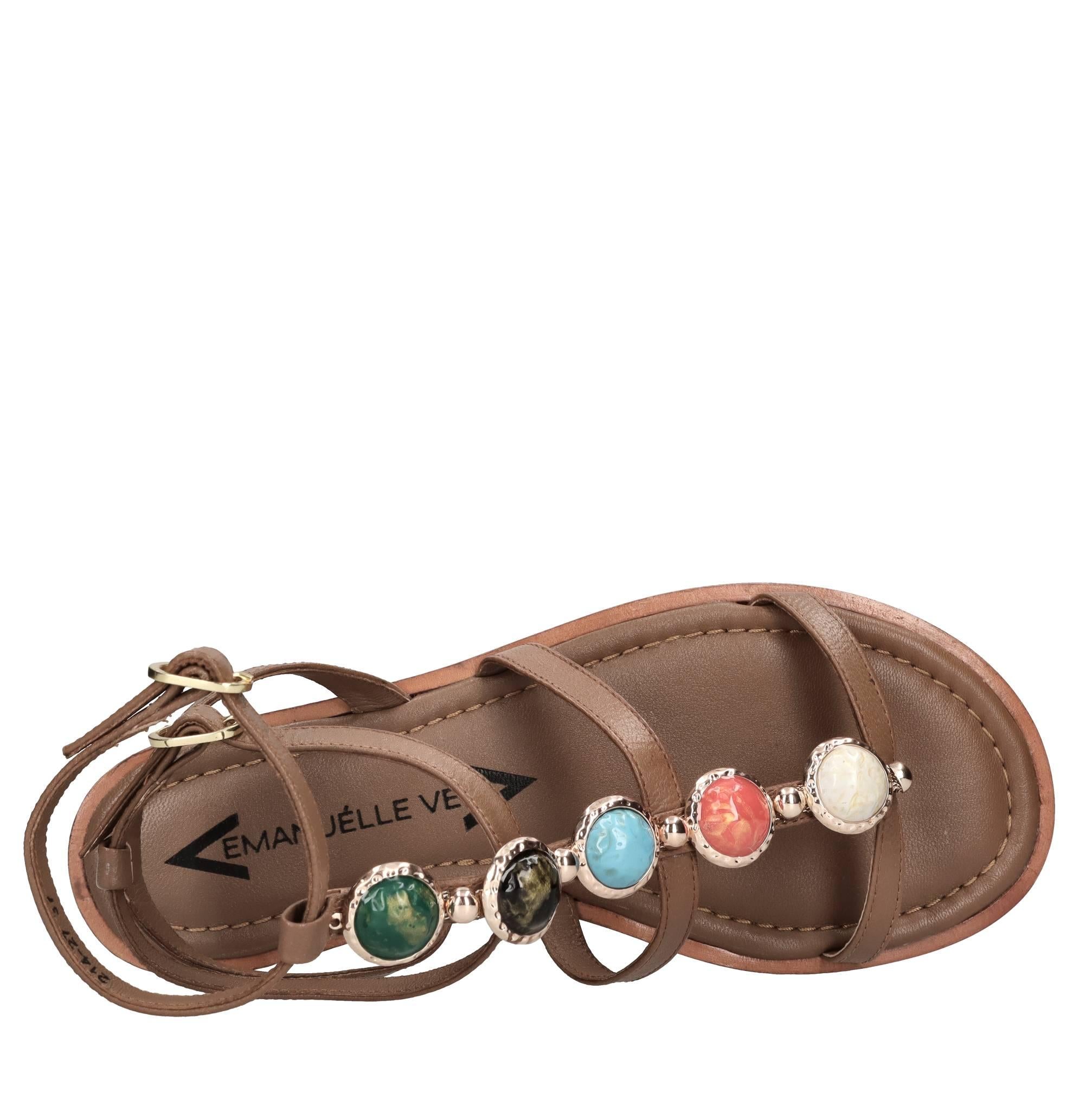 Sandali flat in pelle 