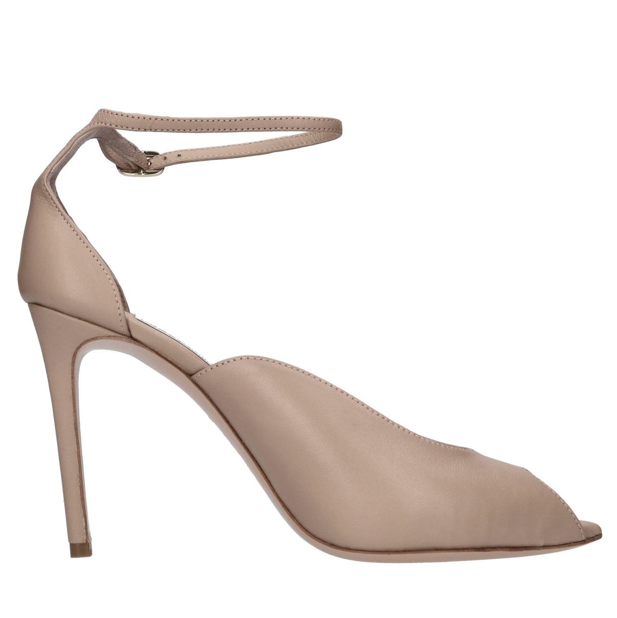 Décolleté open-toe in pelle 