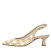WALTER VIOLET Décolleté slingback in pelle e rafia