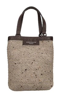 Borsa in tessuto e pelle 