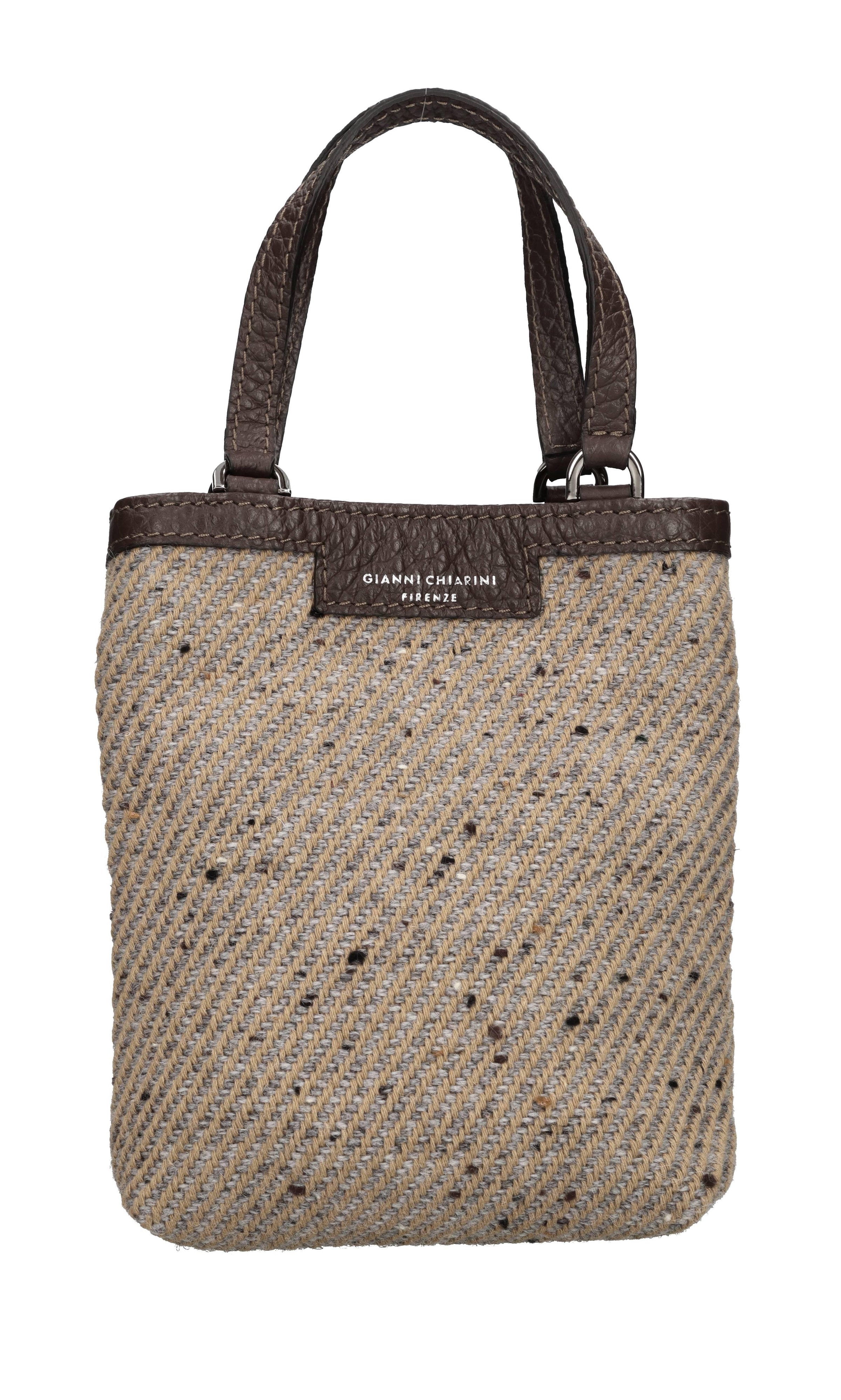 Borsa in tessuto e pelle 