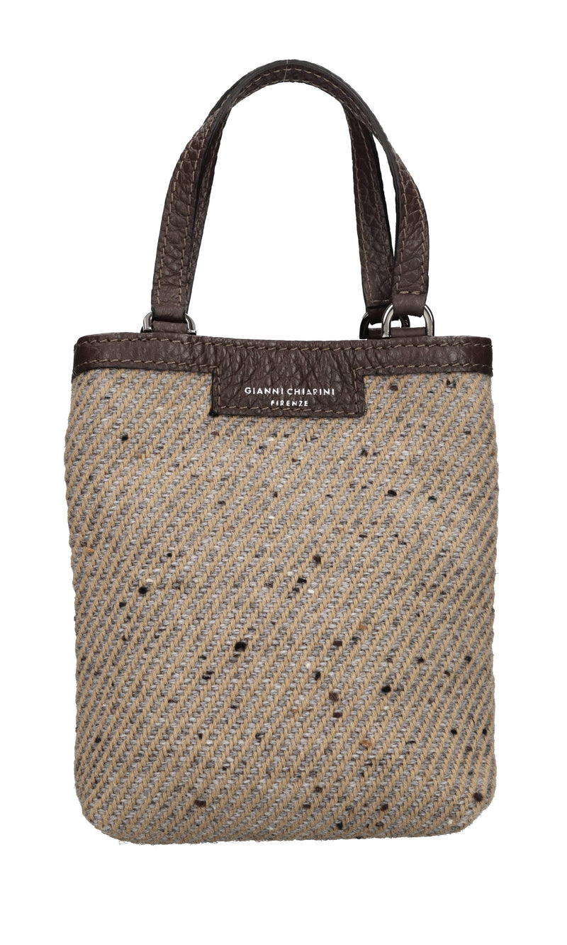 Borsa in tessuto e pelle 