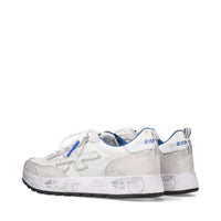 Sneakers in pelle scamosciata, tessuto e inserti in pelle 