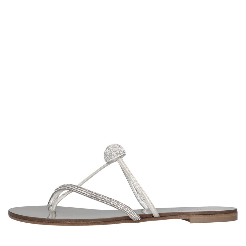 Flat in tessuto e strass 