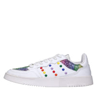 Sneakers in pelle e glitter 