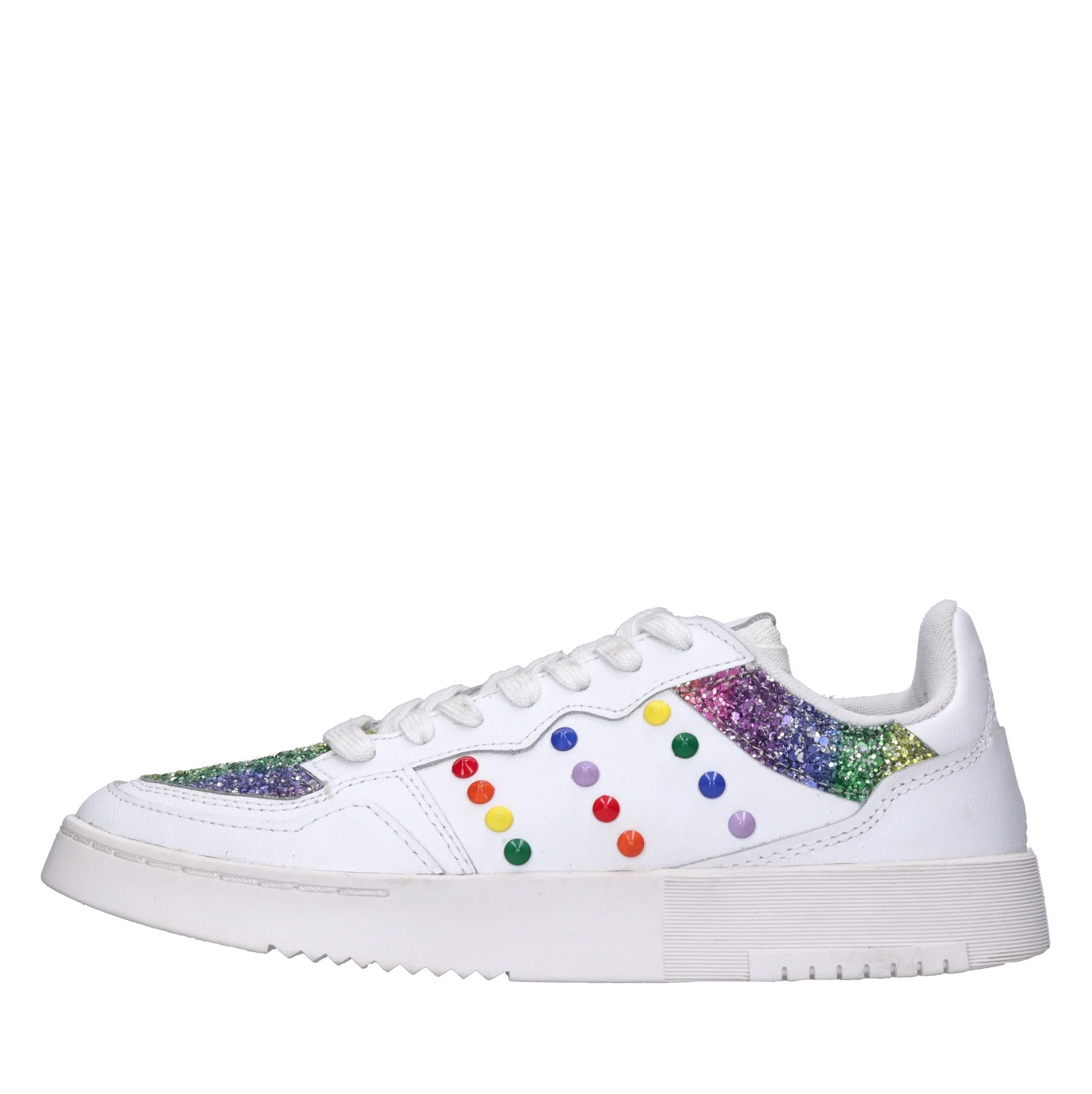 Sneakers in pelle e glitter 