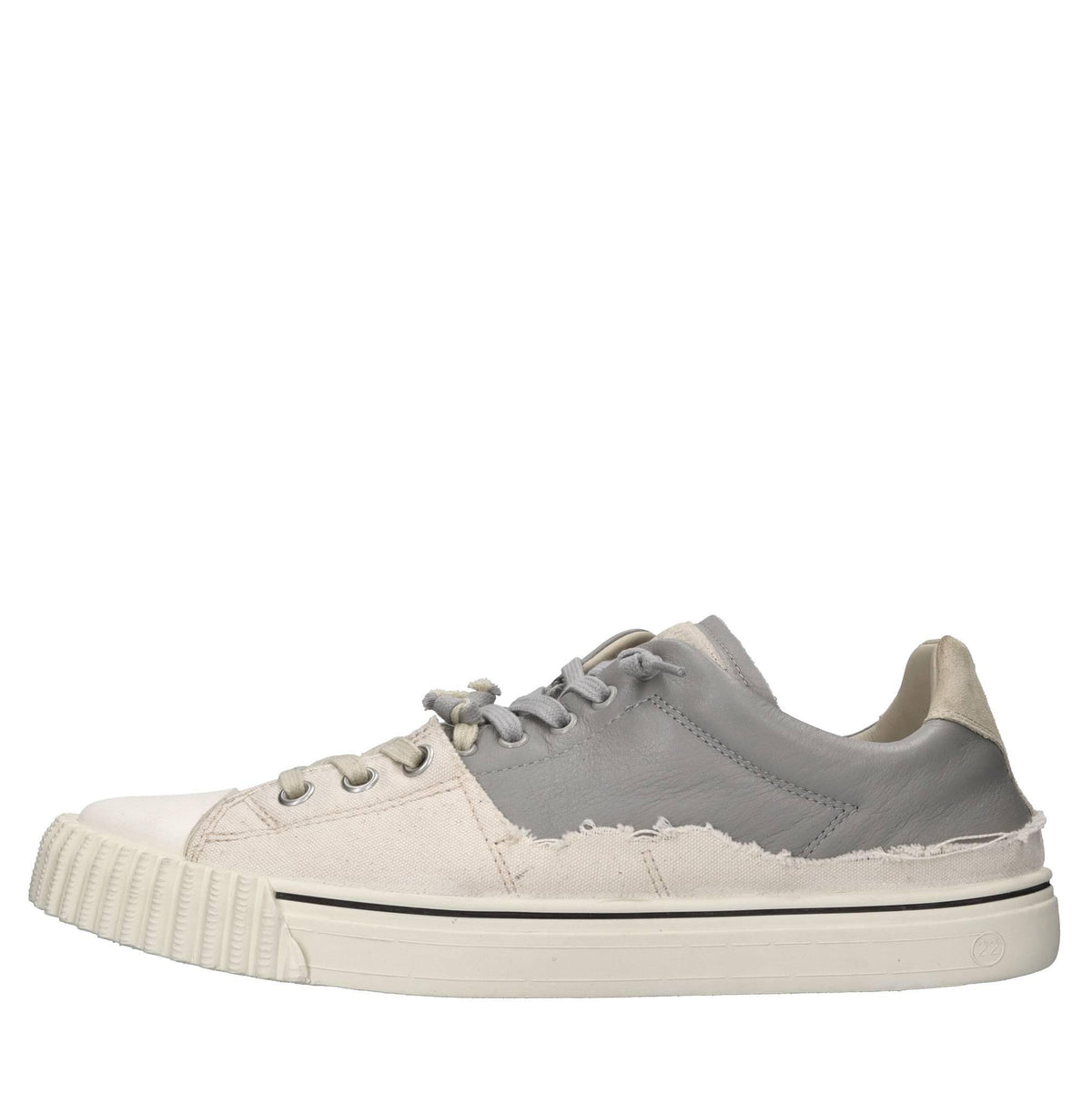 Sneakers in pelle e tessuto 