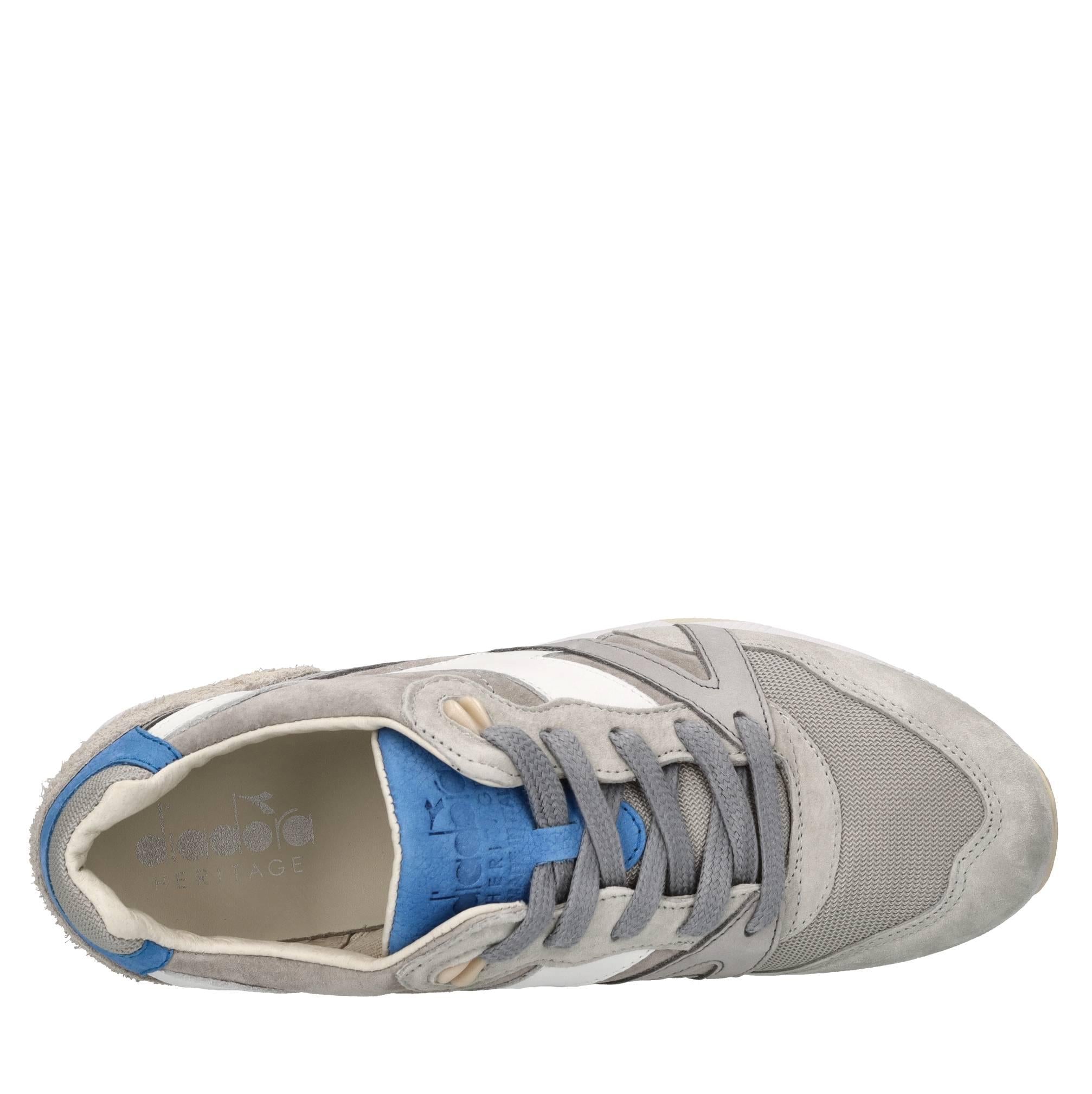 Sneakers in pelle,camoscio e tessuto 